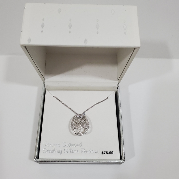 Sterling silver diamond Tree of Life necklace NWT - Picture 2 of 8